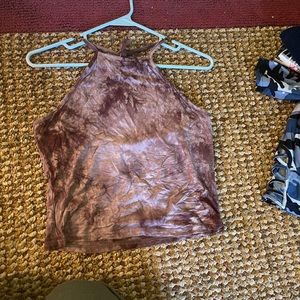 Tie dye halter neck tank top